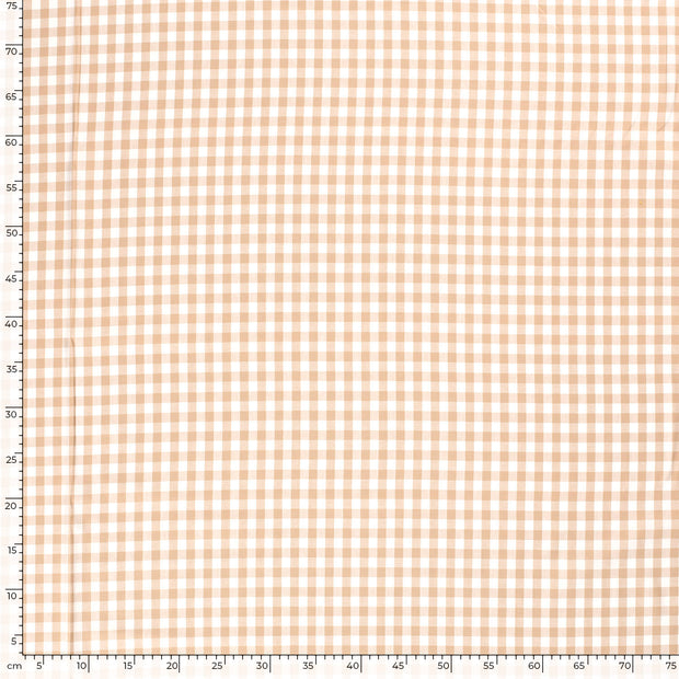 Katoen Poplin Garengeverfd stof Ruiten Camel