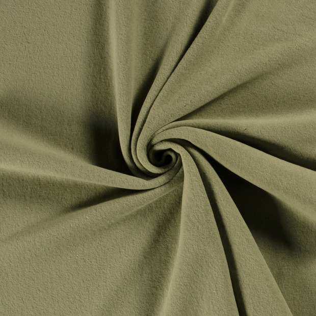 Cotton Fleece fabric Forest Green brushed 