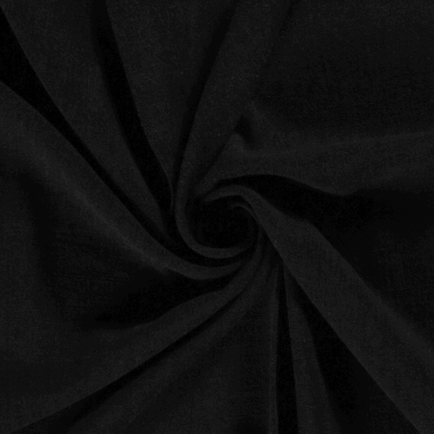 Viscose Lin Chaine et Trame tissu Unicolore Noir
