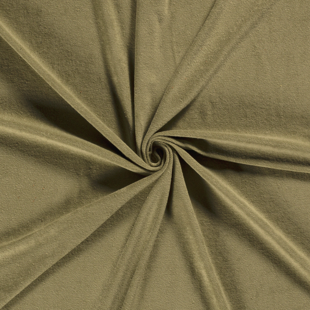 Stretch terry fabric Olive Green 