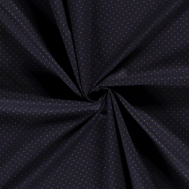 Cotton Poplin fabric Navy printed and foil 