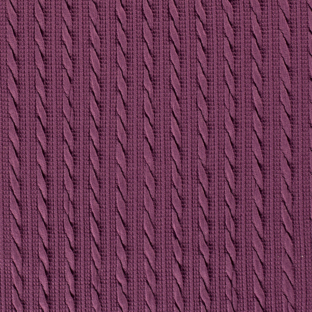 Heavy Knit fabric Cable Purple