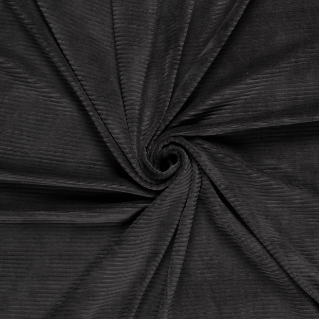 Nicky Velours Rib fabric Dark Grey 