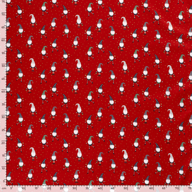 Cotton Poplin fabric Christmas Red