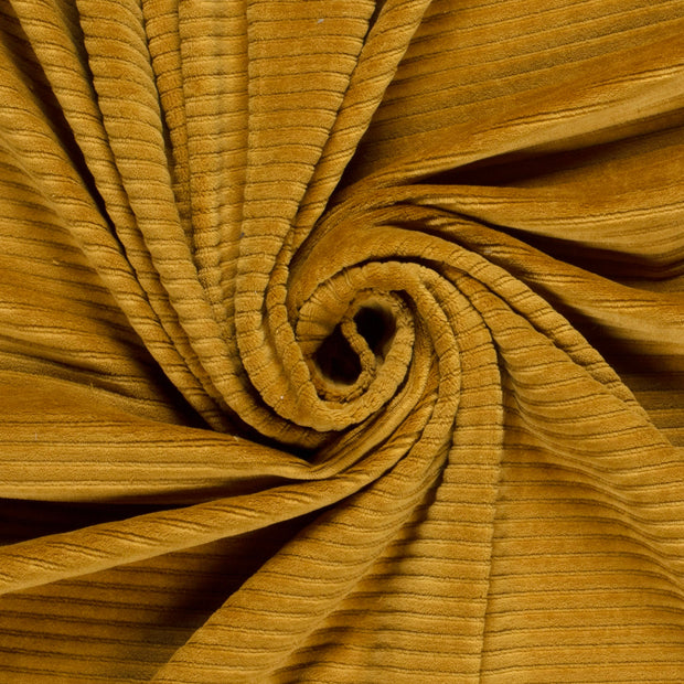 Nicky Velours Rib tissu Unicolore Ocre