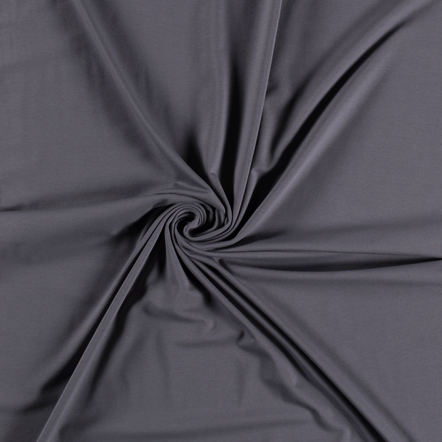 Cotton Jersey GOTS organic fabric Dark Grey 
