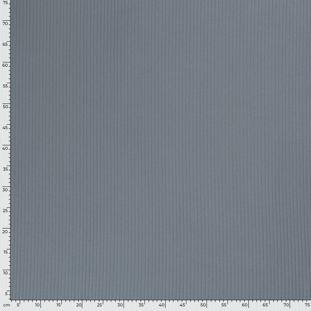Rib Jersey fabric Unicolour Steel Blue
