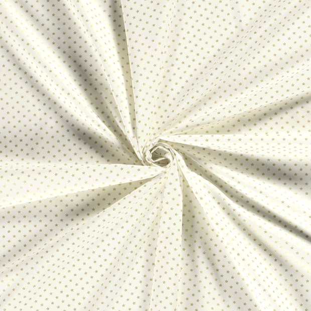 Cotton Poplin fabric Off White printed and foil 