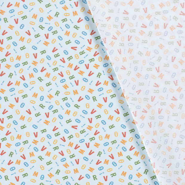 Cotton Poplin fabric Letters printed 