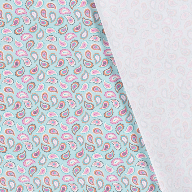 Cotton Poplin fabric Paisley printed 