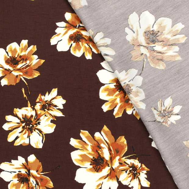 Viscose Nylon Crepe fabric Flowers printed 