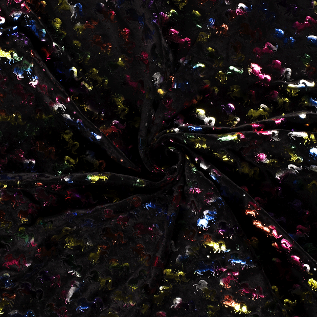 Velvet fabric Black embossed 