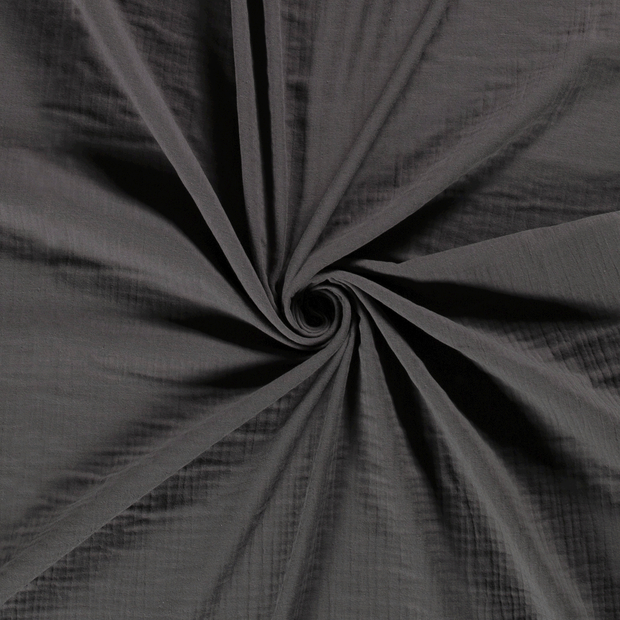 Muslin Triple Layer fabric Dark Grey 
