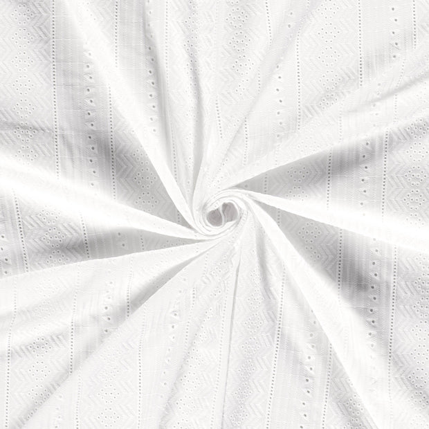Voile fabric Optical White embroidered 