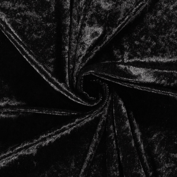 Velours tissu Unicolore Noir