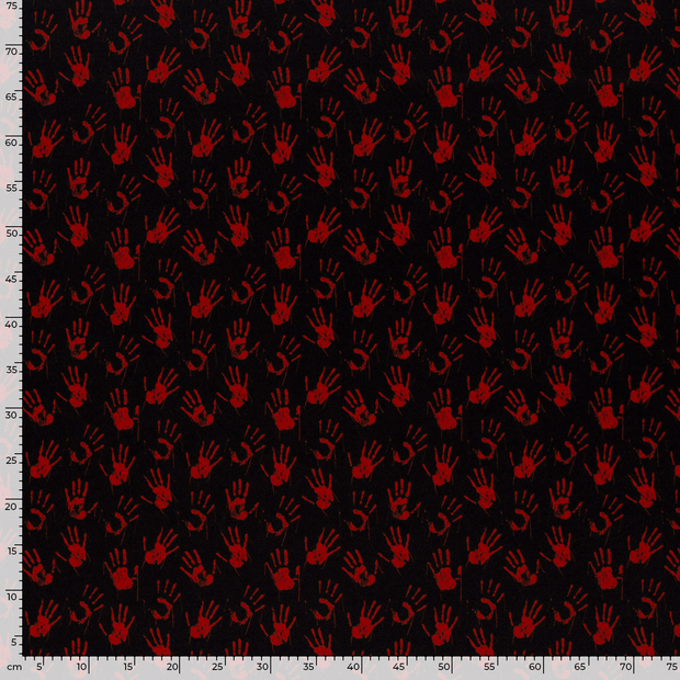 Polyester Jersey stof Hands Zwart