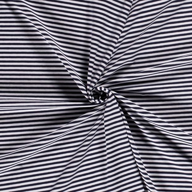 Jersey de Coton Fil Teint tissu Bleu Marine 