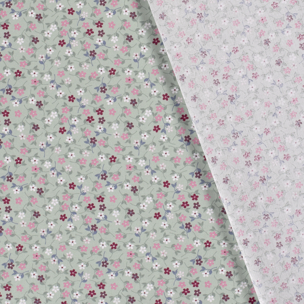 Cotton Poplin fabric Millefleurs printed 