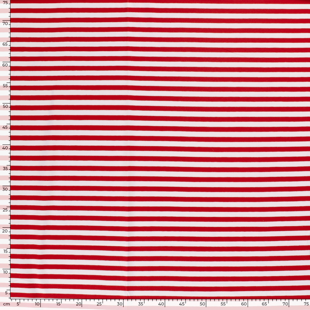 Cotton Jersey Yarn Dyed fabric Stripes Red