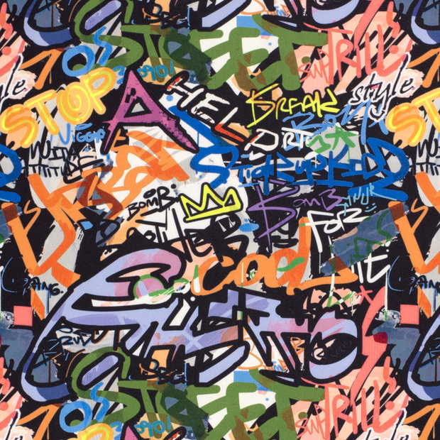 Sportswear Jersey stof Graffiti Zwart