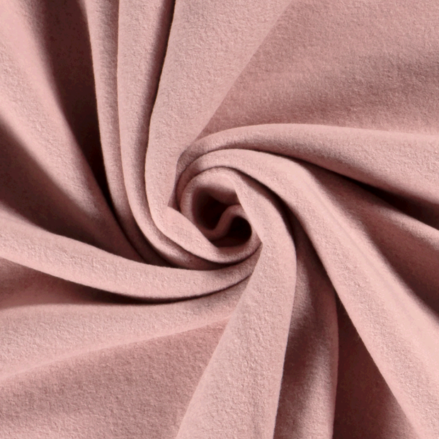 Cotton Fleece fabric Unicolour Old Pink