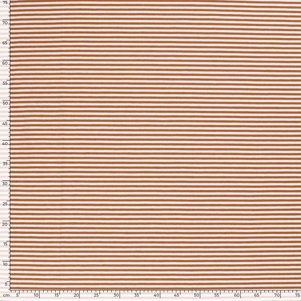 Cotton Jersey Yarn Dyed fabric Stripes Brique