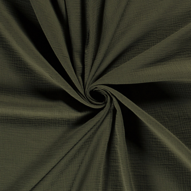 Muslin fabric Khaki Green 