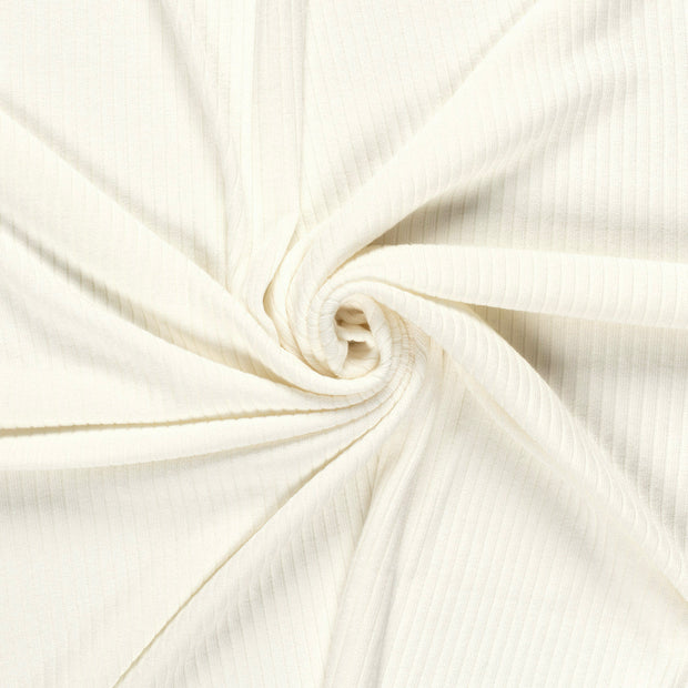 Rib Jersey stof Gebroken wit 