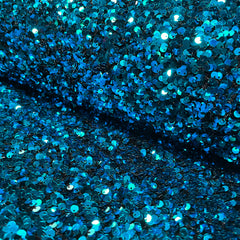 Velours Paillettes Unicolore Bleu Ciel