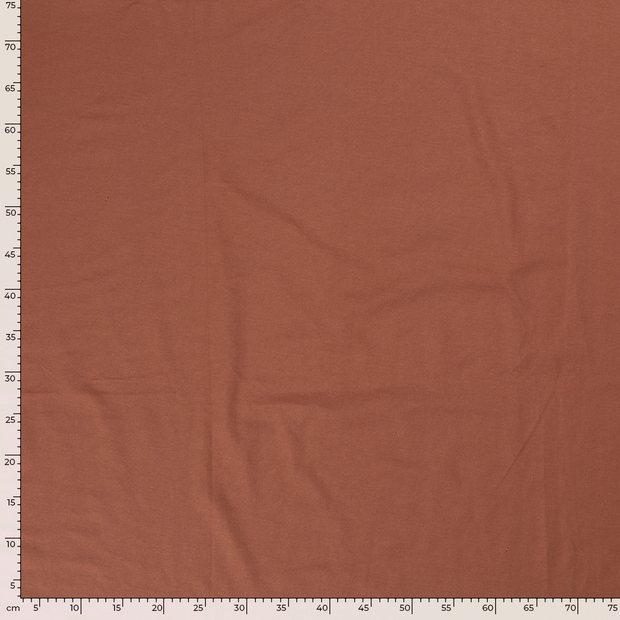 Jersey de Coton tissu Unicolore Bois Rouge