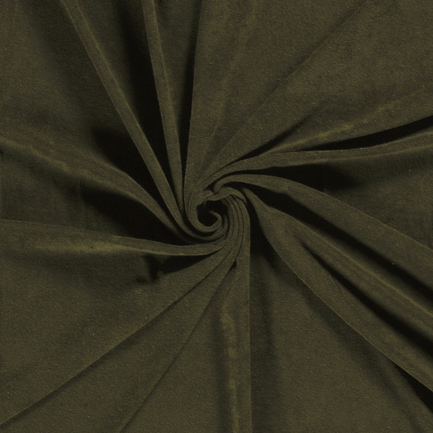 Stretch terry fabric Khaki Green 