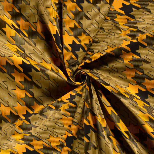 Cotton Satin fabric Yellow printed 