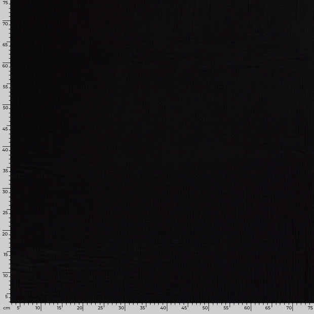Triple Gaze tissu Unicolore Noir