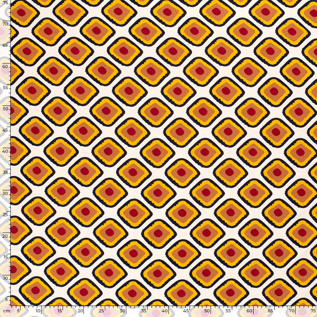 Viscose Jersey fabric Diamonds Yellow