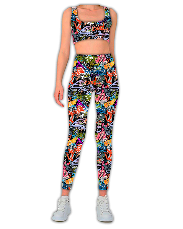 Sportswear Jersey stof Graffiti Zwart