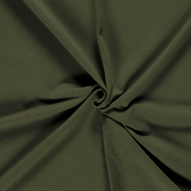 French Terry fabric Unicolour Khaki Green