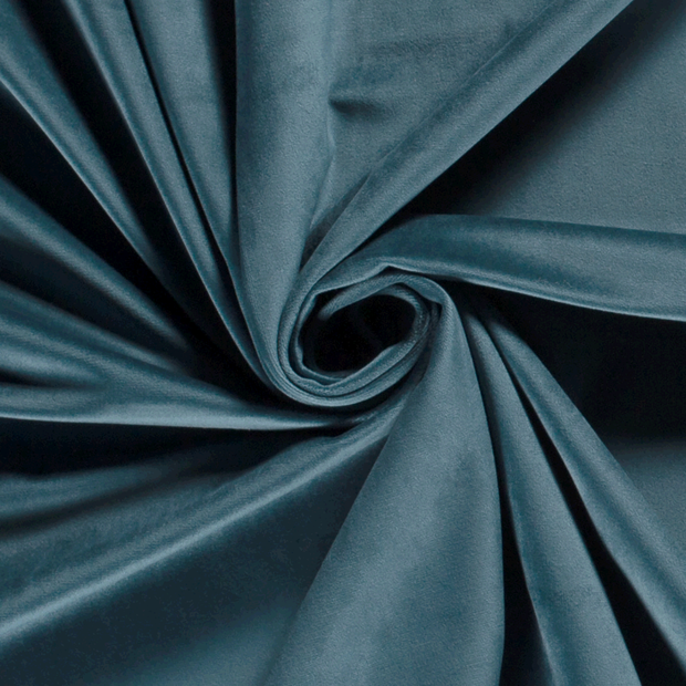 Velours tissu Unicolore Bleu acier