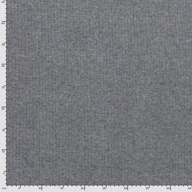 Rib Jersey fabric Unicolour Dark Grey