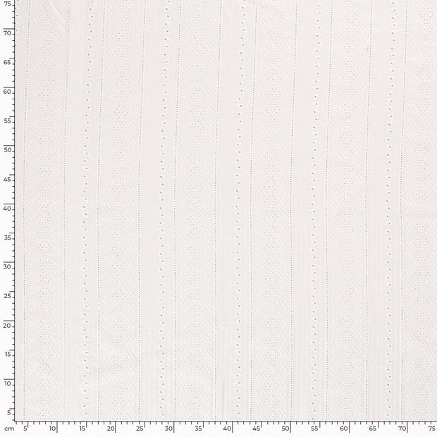 Voile fabric Abstract Optical White