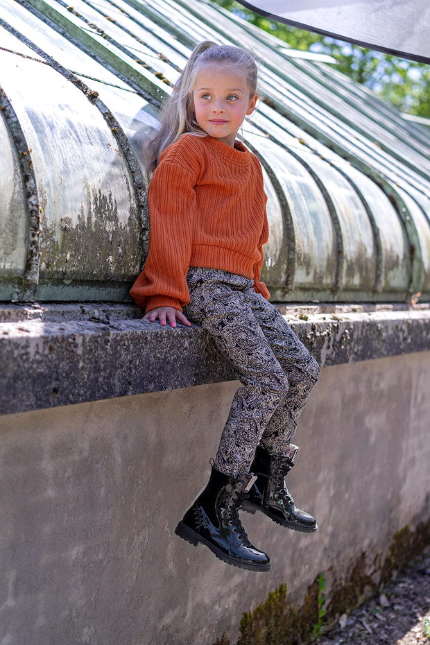 Heavy Knit stof Kabelstof Brique