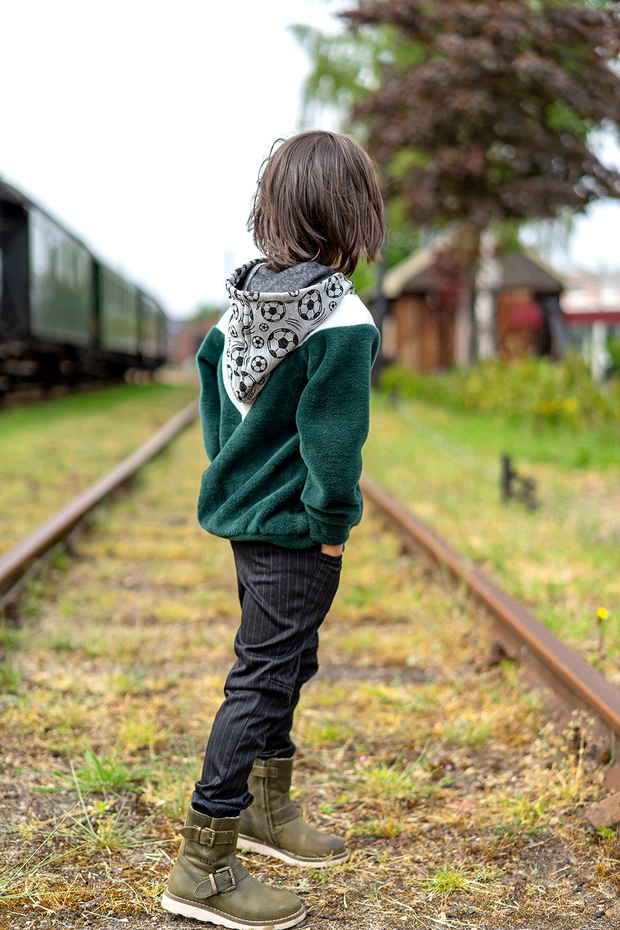 Alphen Fleece stof Effen Donker groen