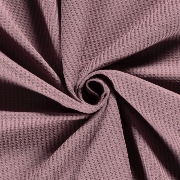 Gauffré Jersey tissu Unicolore Mauve