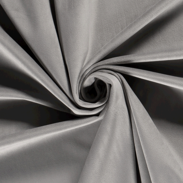 Velvet fabric Unicolour Light Grey