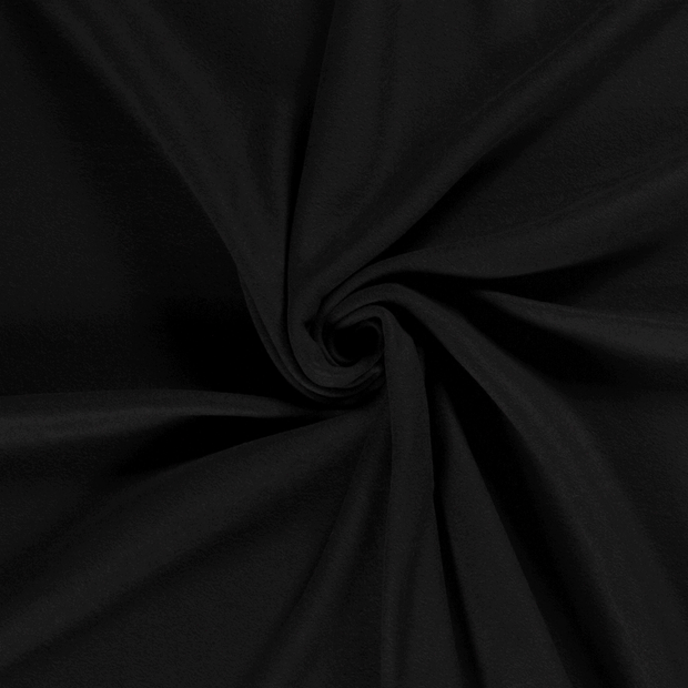 Katoen Fleece stof Zwart brushed 
