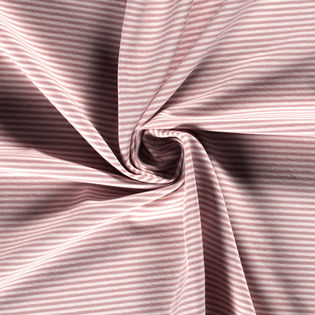 Cotton Jersey Yarn Dyed fabric Stripes Mauve
