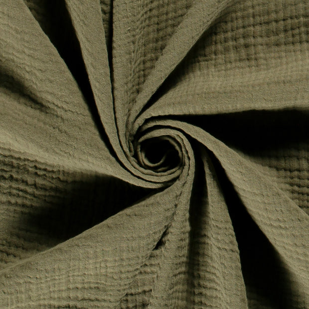 Muslin fabric Unicolour Forest Green