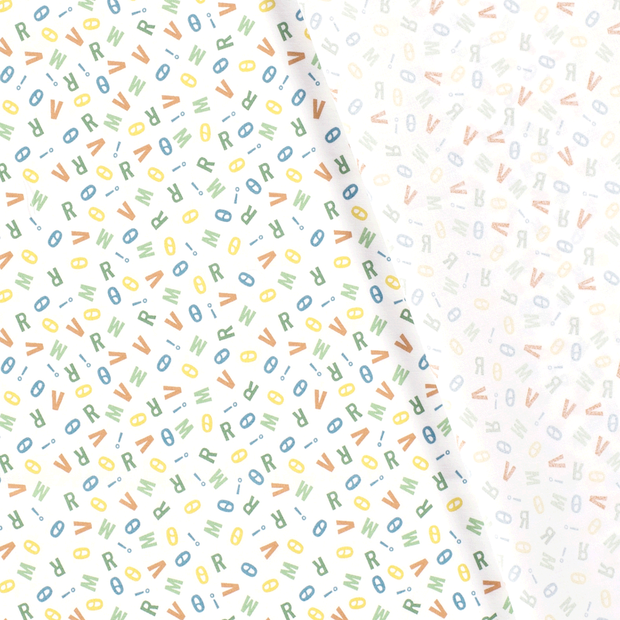 Cotton Poplin fabric Letters printed 