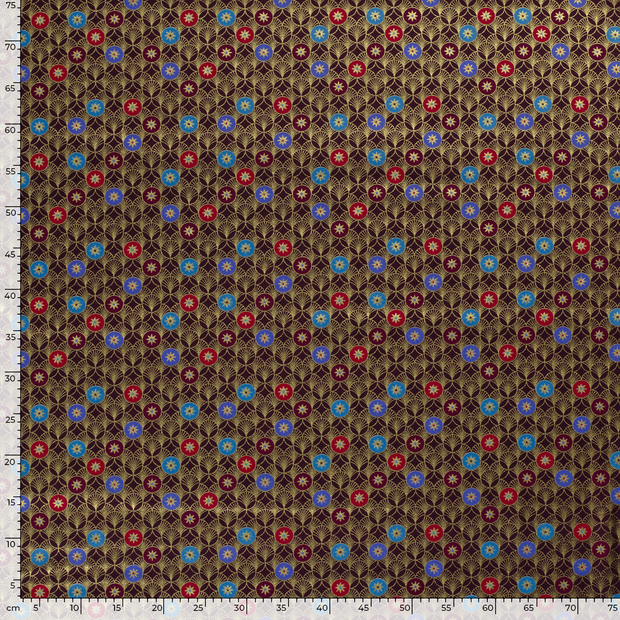 Cotton Poplin fabric Christmas Aubergine