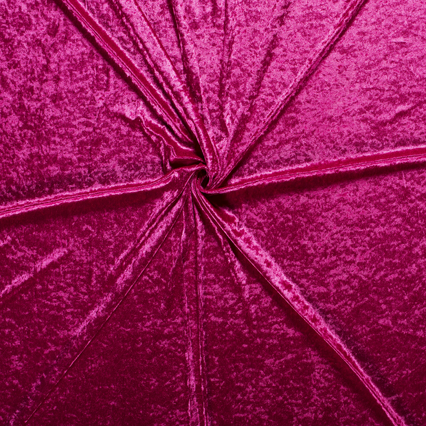 Velours tissu Fuchsia froissé 