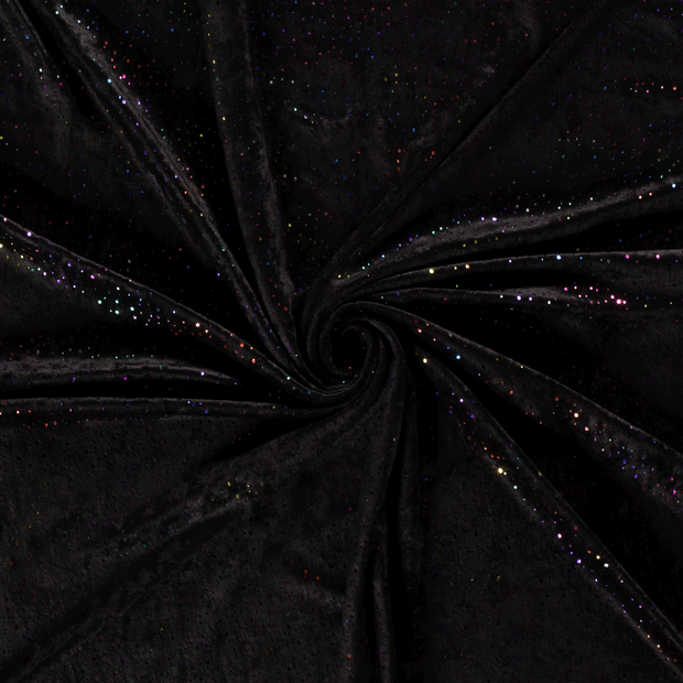 Velvet fabric Black embossed 